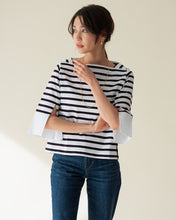 Load image into Gallery viewer, French border half sleeve pullover
