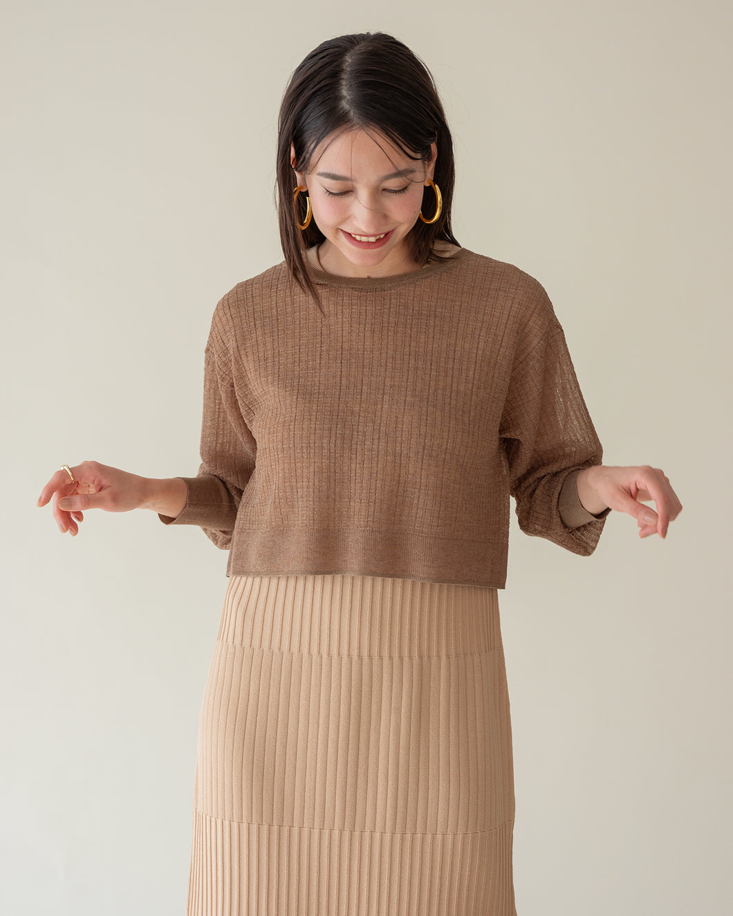 double ribbon sheer pullover