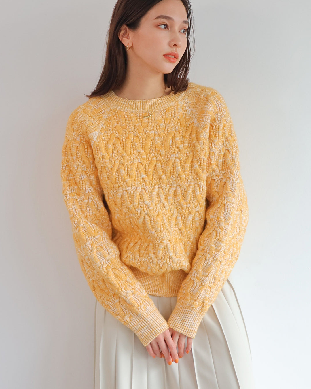 Mohair-mix-cable-knit