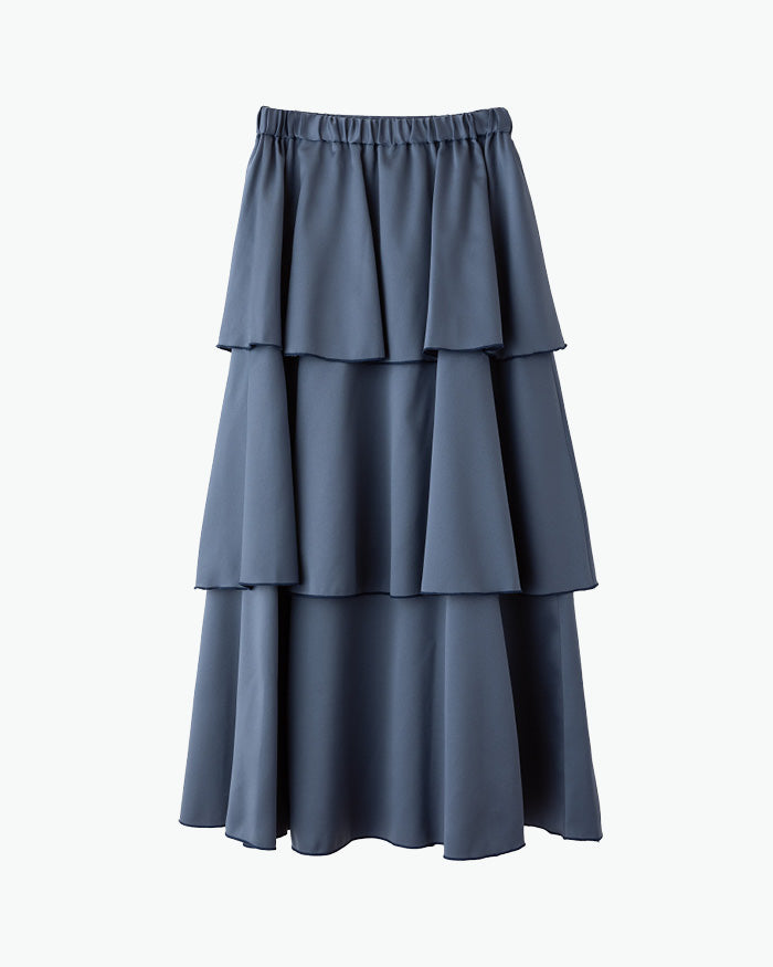 Satin mellow tiered skirt