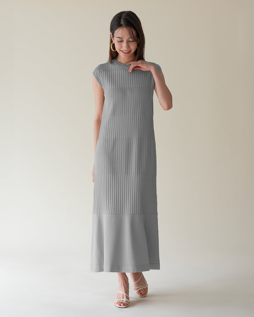 Multi-rib knit dress